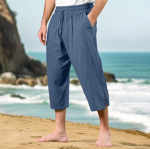 Men's Comfortable Beach Pants with Side Slits Lisslune