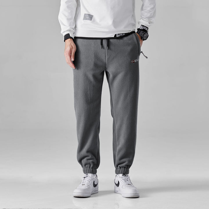 Men's fleece jogging pants with elastic waistband and side pockets Lisslune
