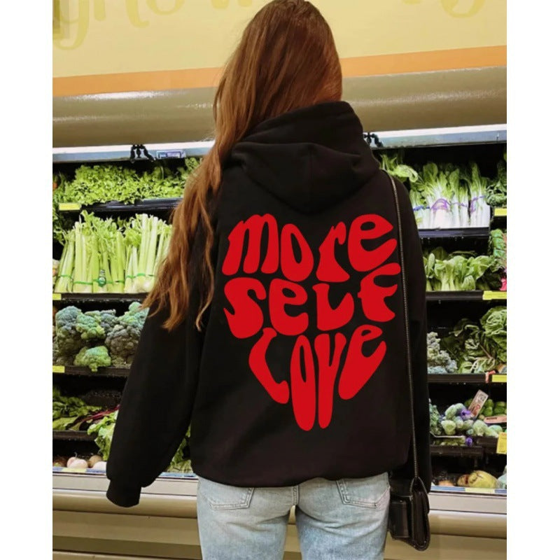 Women's oversized hooded sweatshirt with creative heart design Lisslune