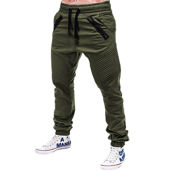 Men's fashionable jogging pants with zipper and elastic waistband Lisslune