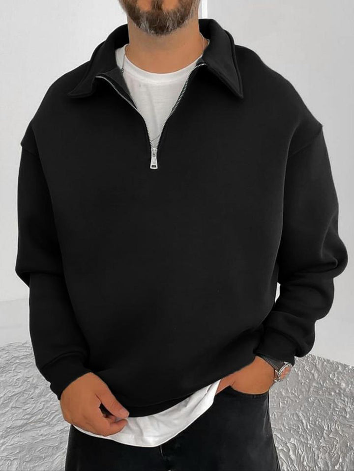 Men's casual pullover with stand-up collar and zipper Lisslune