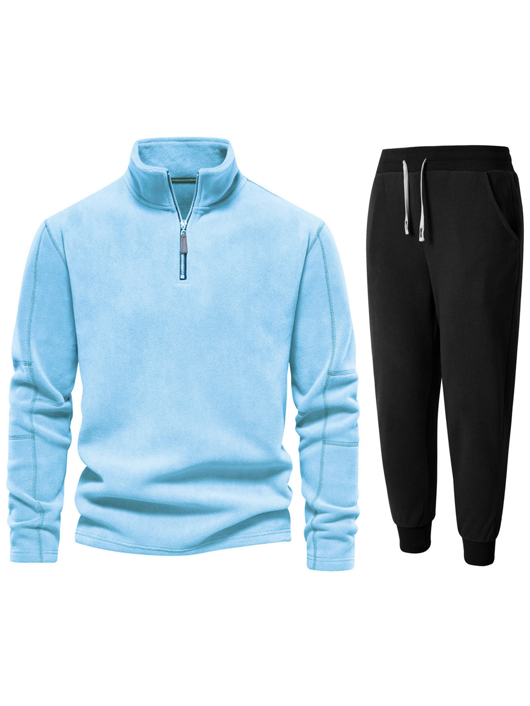 Men's fleece top with short zipper and comfortable joggers Lisslune