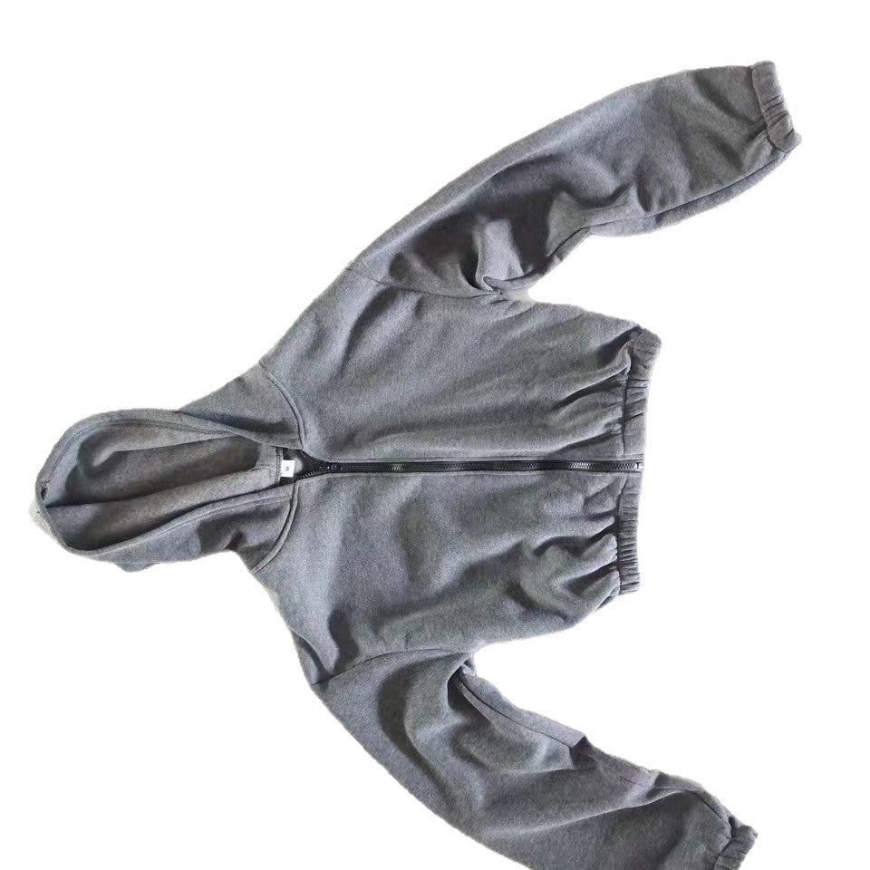Women's cropped hoodie jacket with full zip and casual fit Lisslune