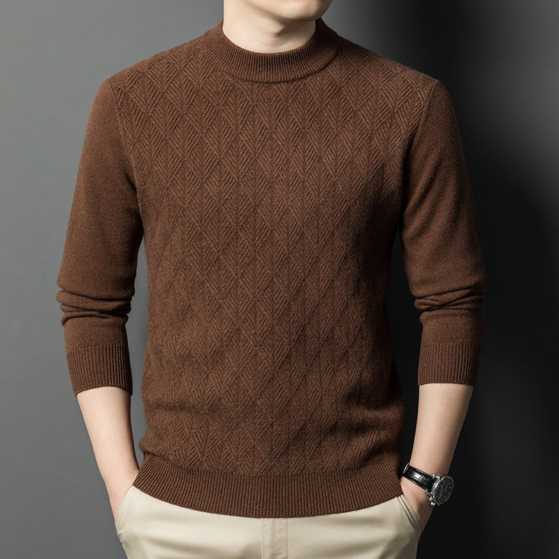 Men's fashionable fine-knit sweater with diamond pattern Lisslune