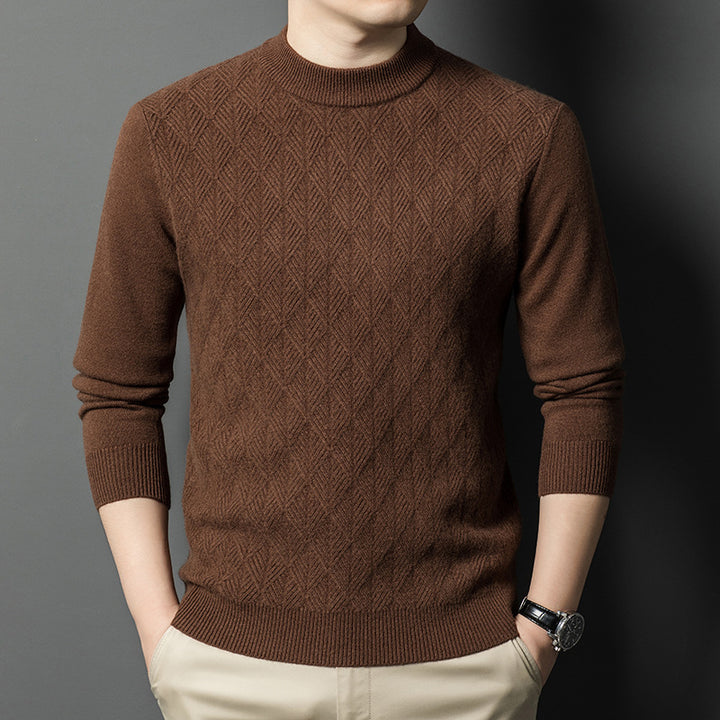 Men's fashionable fine-knit sweater with diamond pattern Lisslune