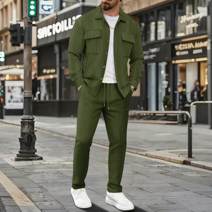 Men's stylish tracksuit with patterned top and elastic waistband Lisslune