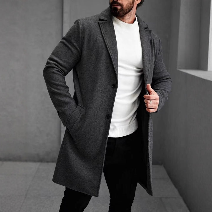Men's elegant wool coat with slim silhouette Lisslune