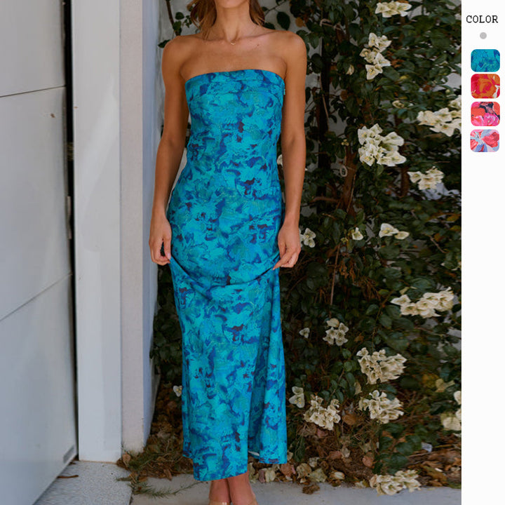 Women's maxi dress with off-the-shoulder design and flowing cut