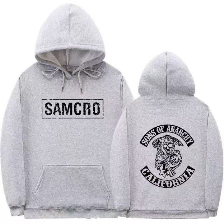 Women's hooded sweatshirt with artistic retro print and kangaroo pocket design Lisslune