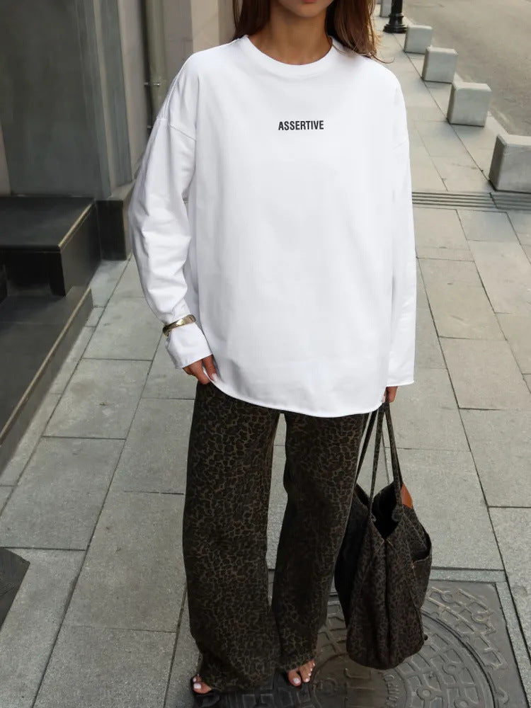 Women Oversized Sweatshirt with Eye-Catching Print Lisslune