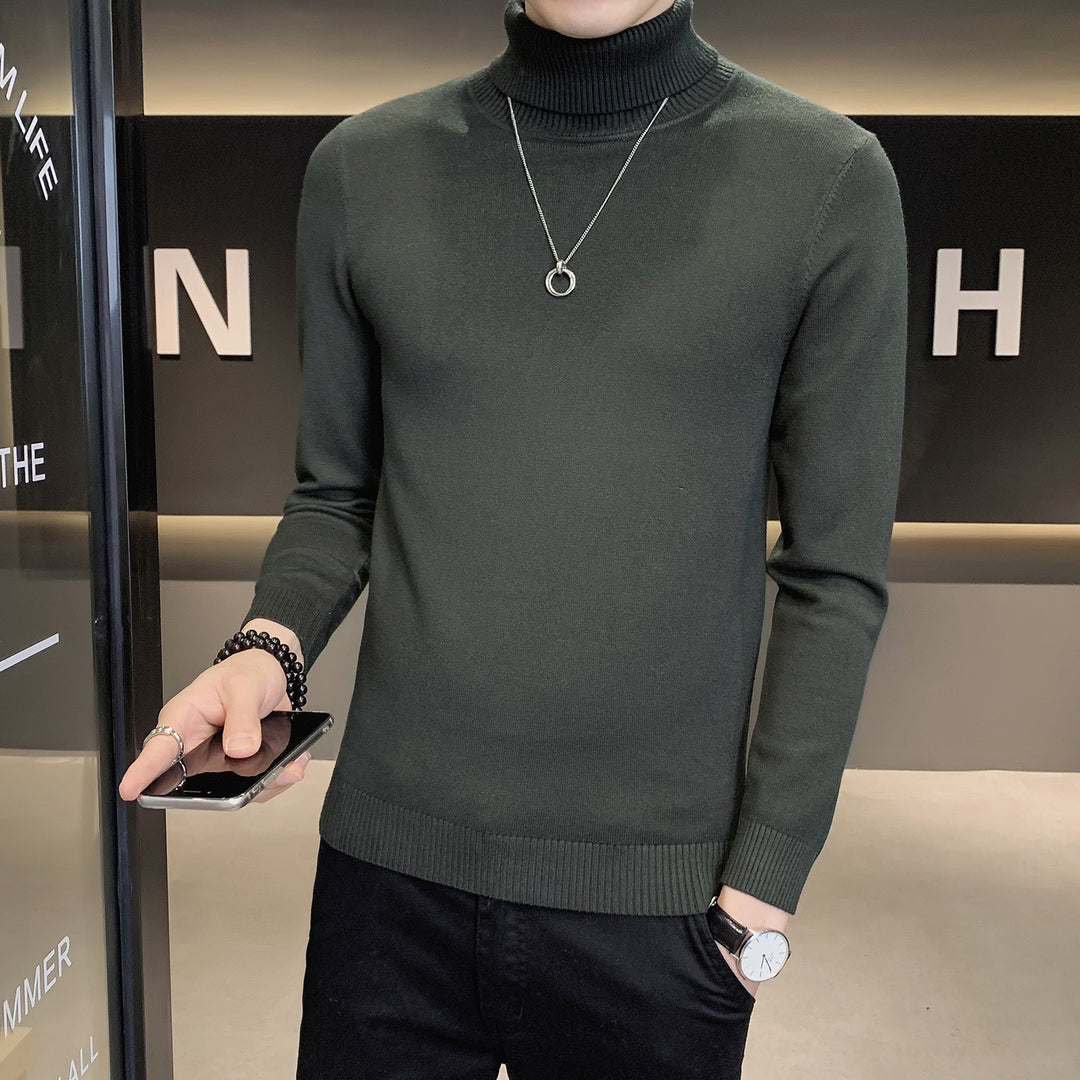Men's sweater with high collar made of soft knitted fabric Lisslune