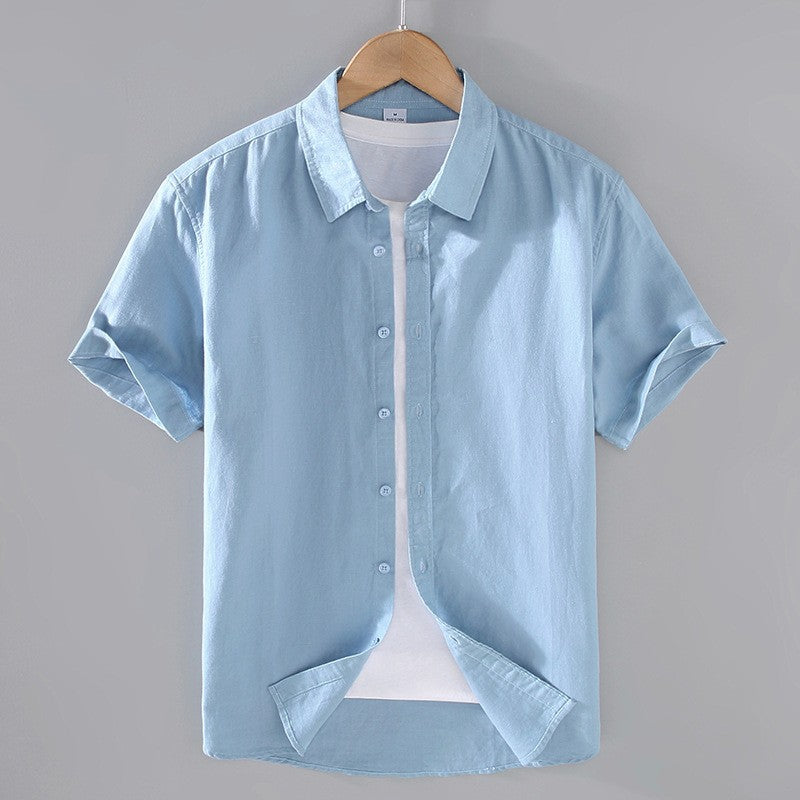 Men's short-sleeve shirt with a modern denim look and casual fit Lisslune