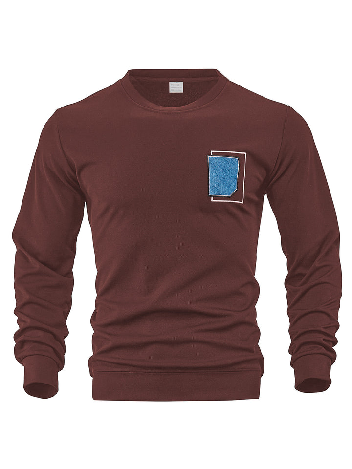 Men's casual crew neck sweater with trendy pocket Lisslune