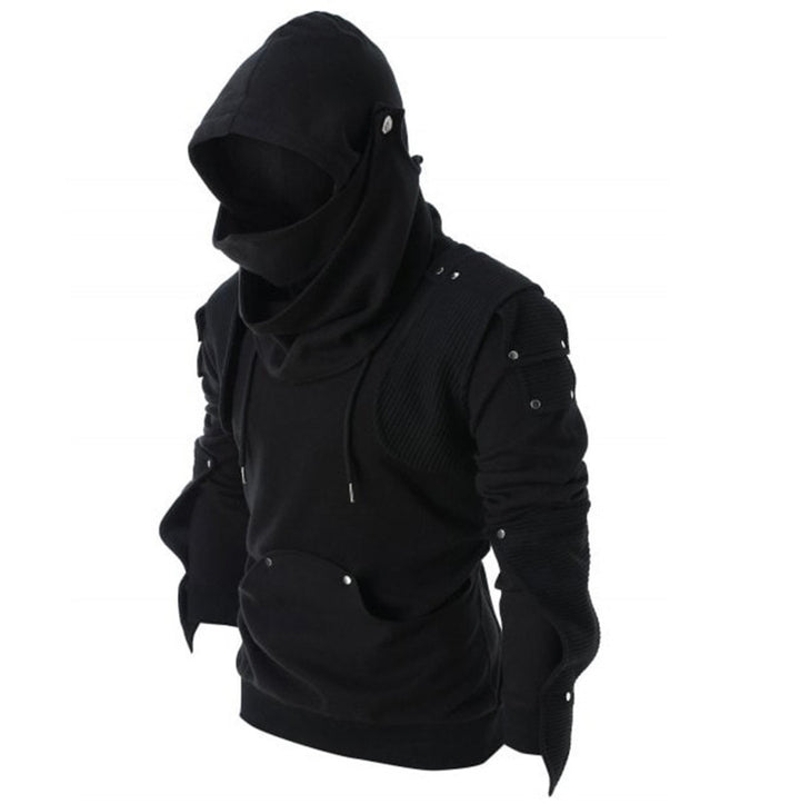 Men's stylish hoodie with innovative collar and practical pockets Lisslune