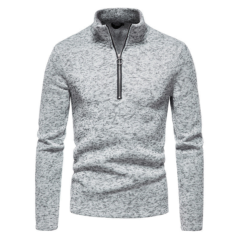 Men's sporty sweater with modern stand-up collar and practical zipper details Lisslune