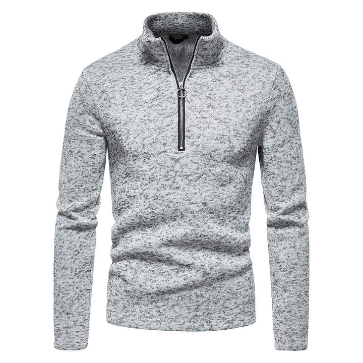 Men's sporty sweater with modern stand-up collar and practical zipper details Lisslune
