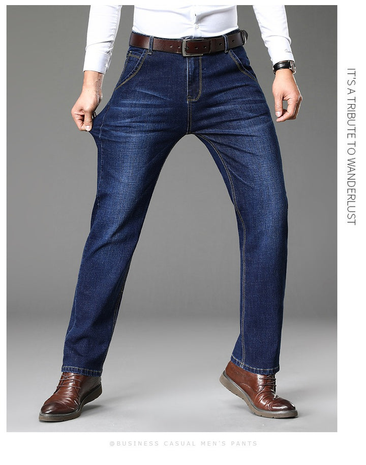 Men's classic jeans in a casual business style with an especially comfortable fit Lisslune