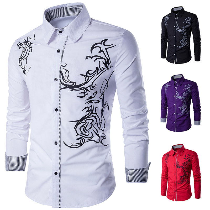 Men's shirt with creative graphic design and elegant cut Lisslune