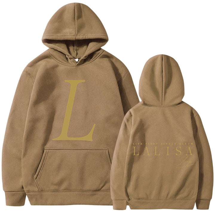Women's hoodie with stylish initials print and generous kangaroo pocket Lisslune