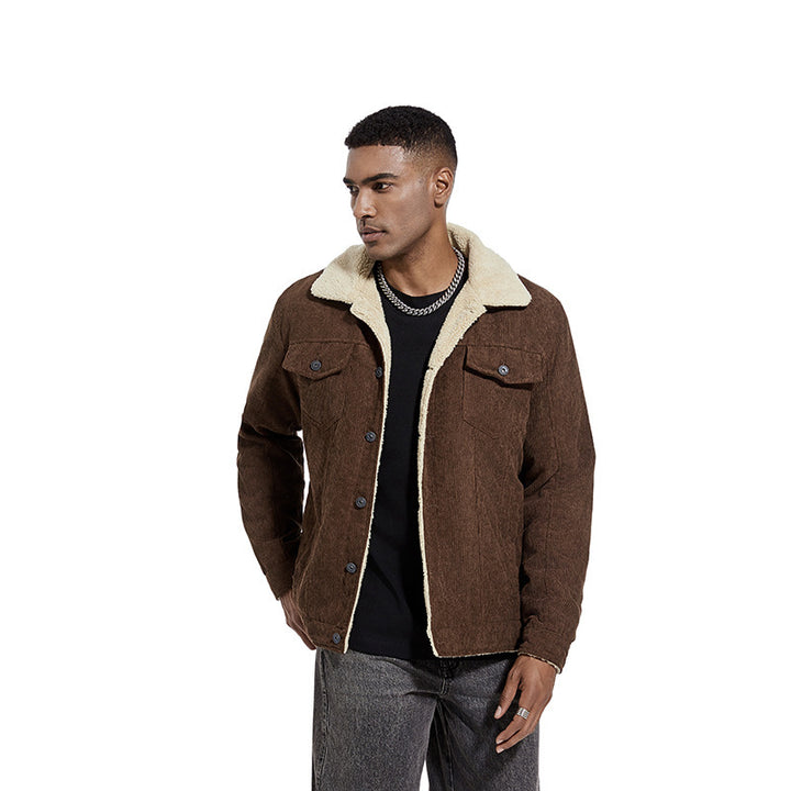 Men's cord jacket with soft teddy lining Lisslune