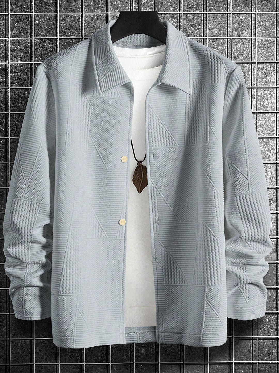 Men's Casual Cardigan with Textured Design Lisslune