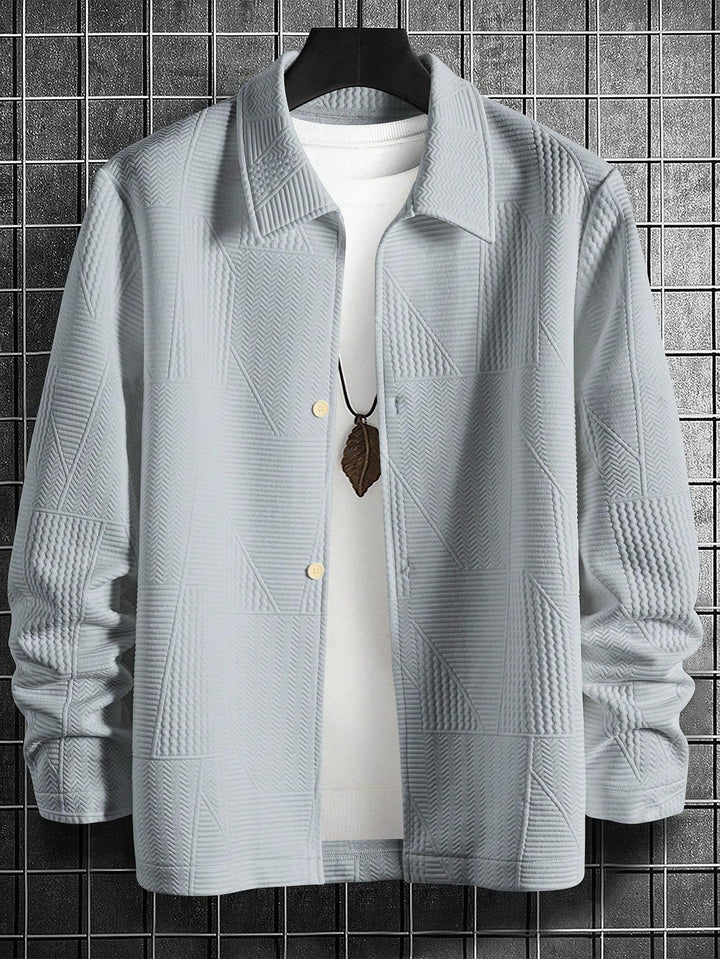 Men's Casual Cardigan with Textured Design Lisslune