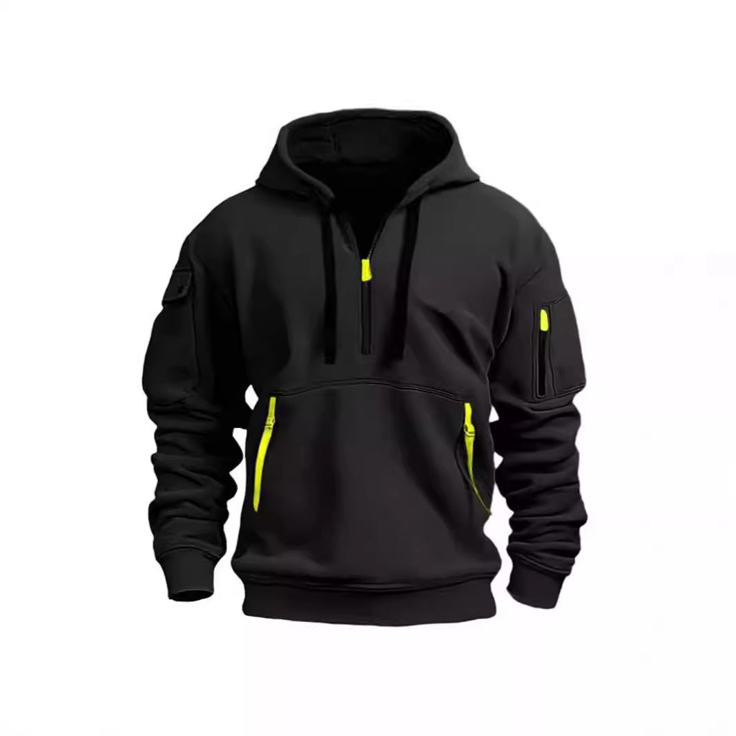 Women's hooded sweatshirt with functional pockets and modern stand-up collar Lisslune