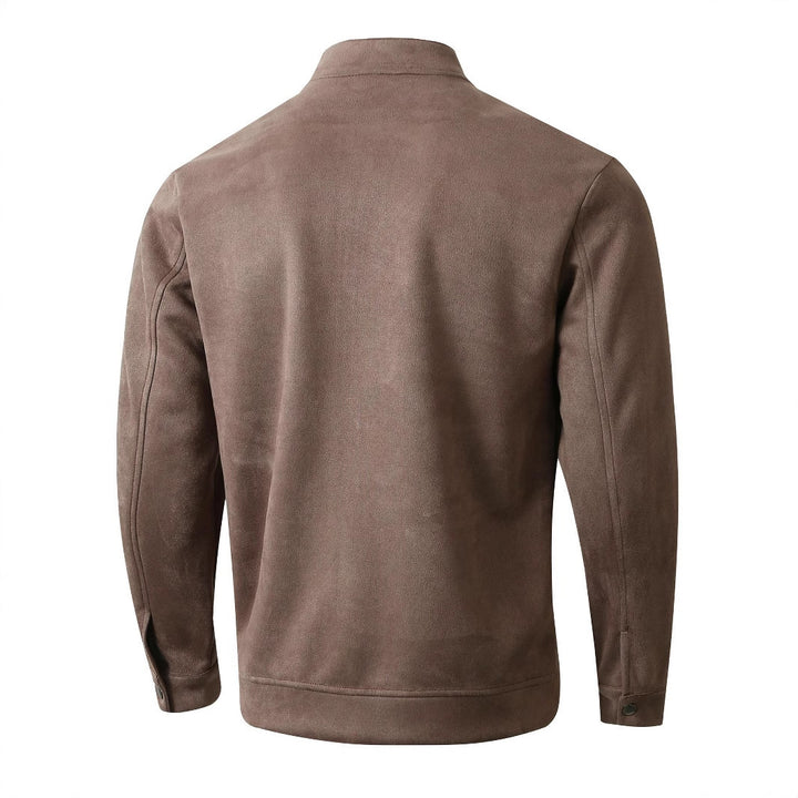 Men's casual fleece jacket with high collar and zipper Lisslune