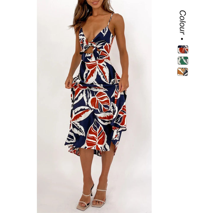 Women's wrap dress with floral print and playful swinging hem