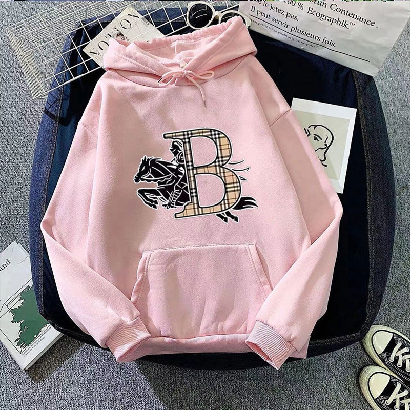 Women's hoodie with a stylish horse motif and luxurious font Lisslune