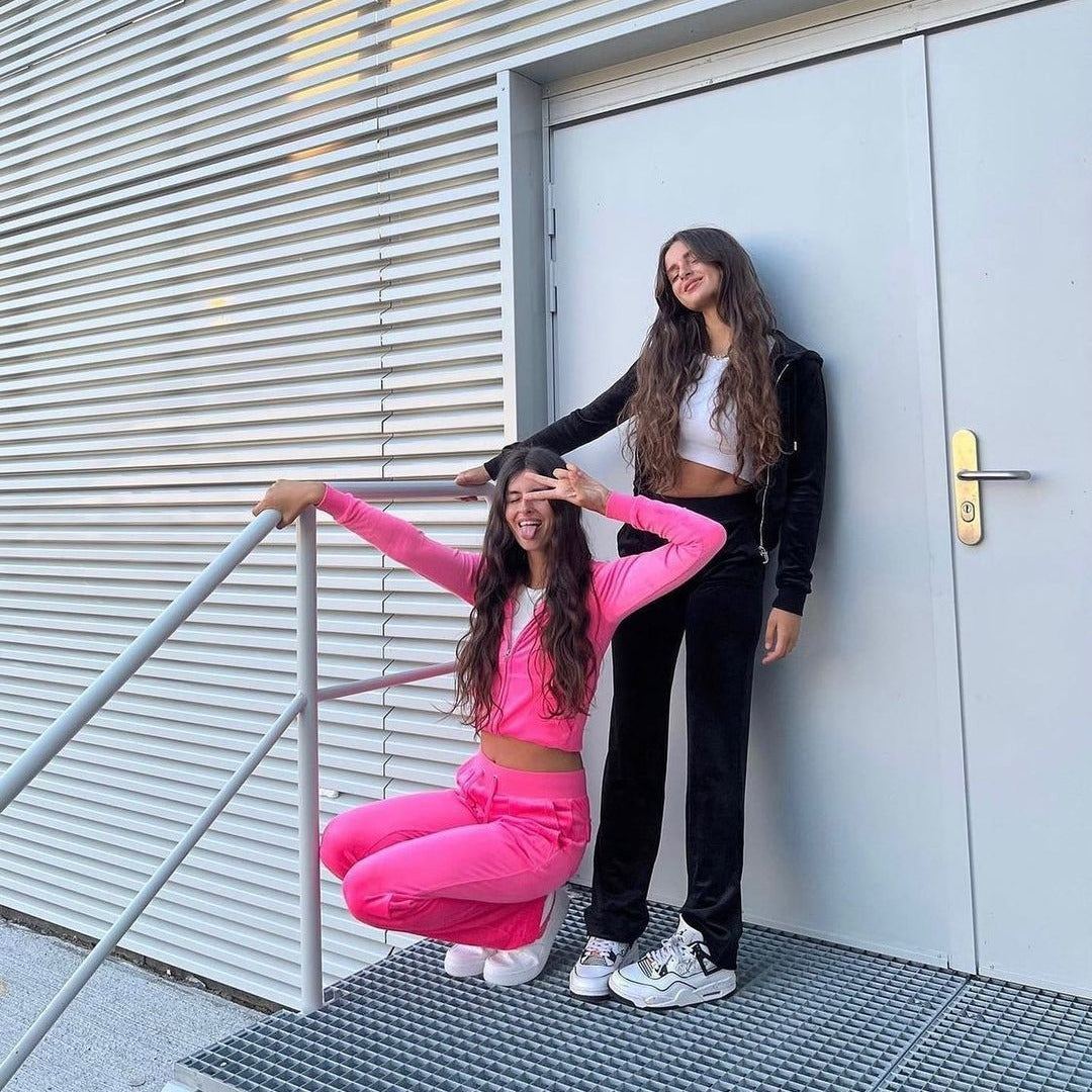 Female sporty luxury tracksuit with hood and elastic waist Lisslune