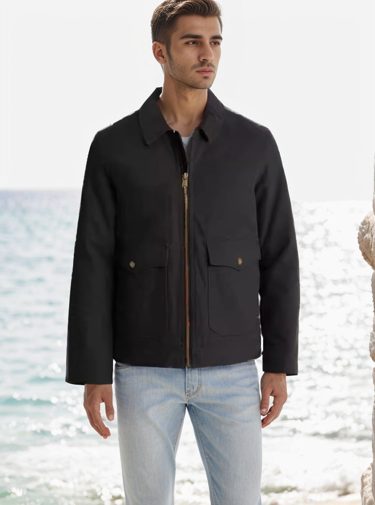 Men's modern utility jacket with practical pockets and durable outer material Lisslune