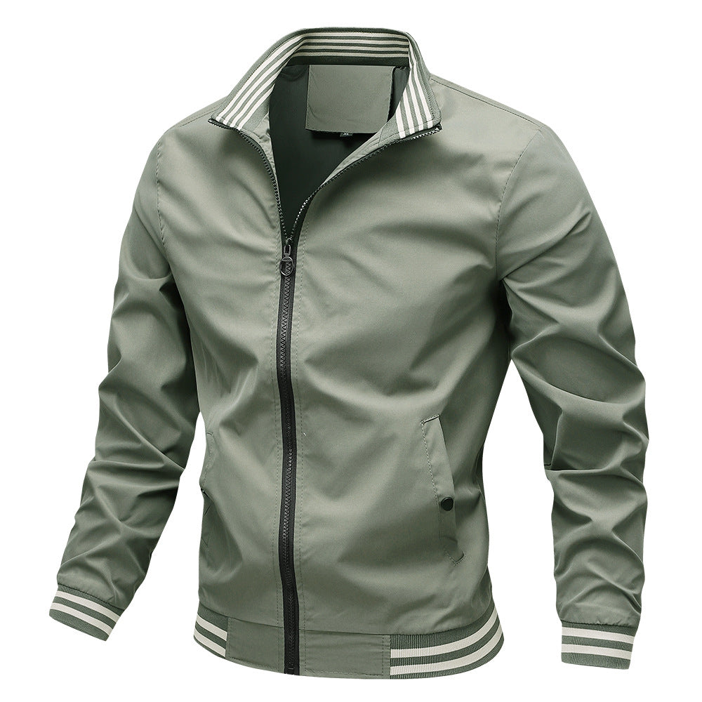Men's sporty transitional jacket with striped collar Lisslune