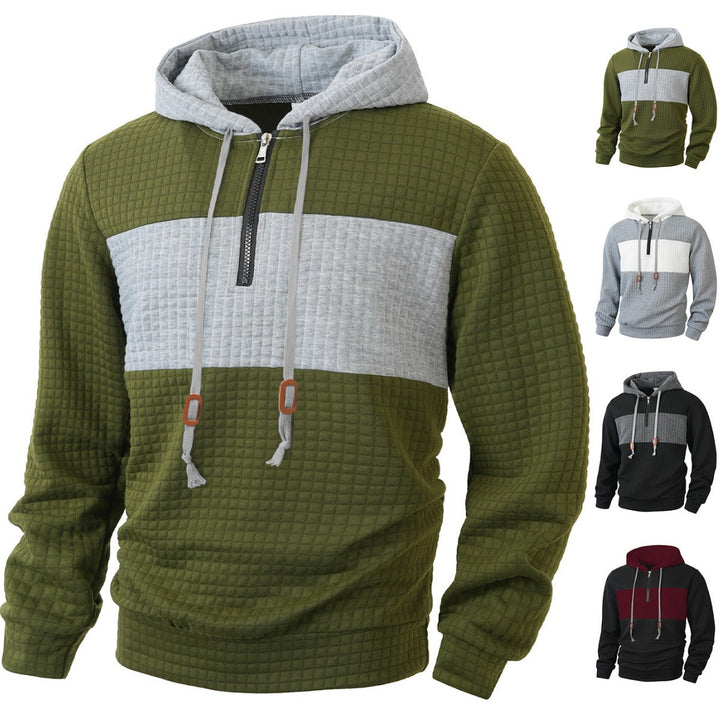 Men's hoodie with 1/4 zipper and textured design Lisslune