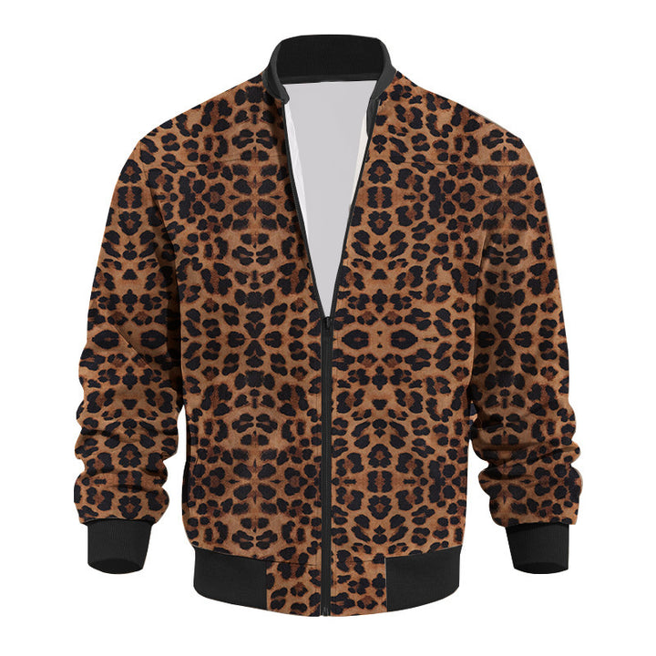 Men's sporty bomber jacket with leopard pattern Lisslune