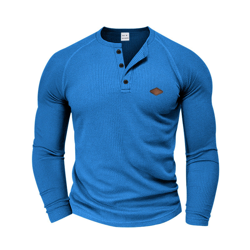 Men's Long Sleeve Shirt with Textured Fabric and Fashionable Button Details Lisslune