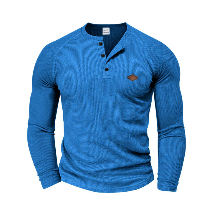 Men's Long Sleeve Shirt with Textured Fabric and Fashionable Button Details Lisslune