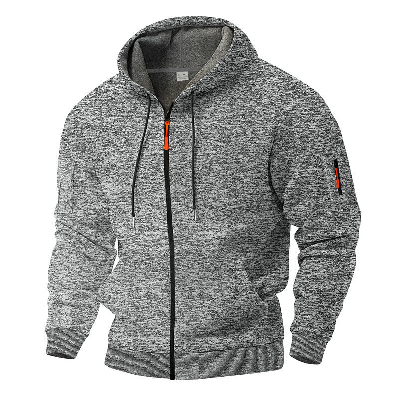 Men's sporty hooded sweatshirt with contrasting details and zipper Lisslune