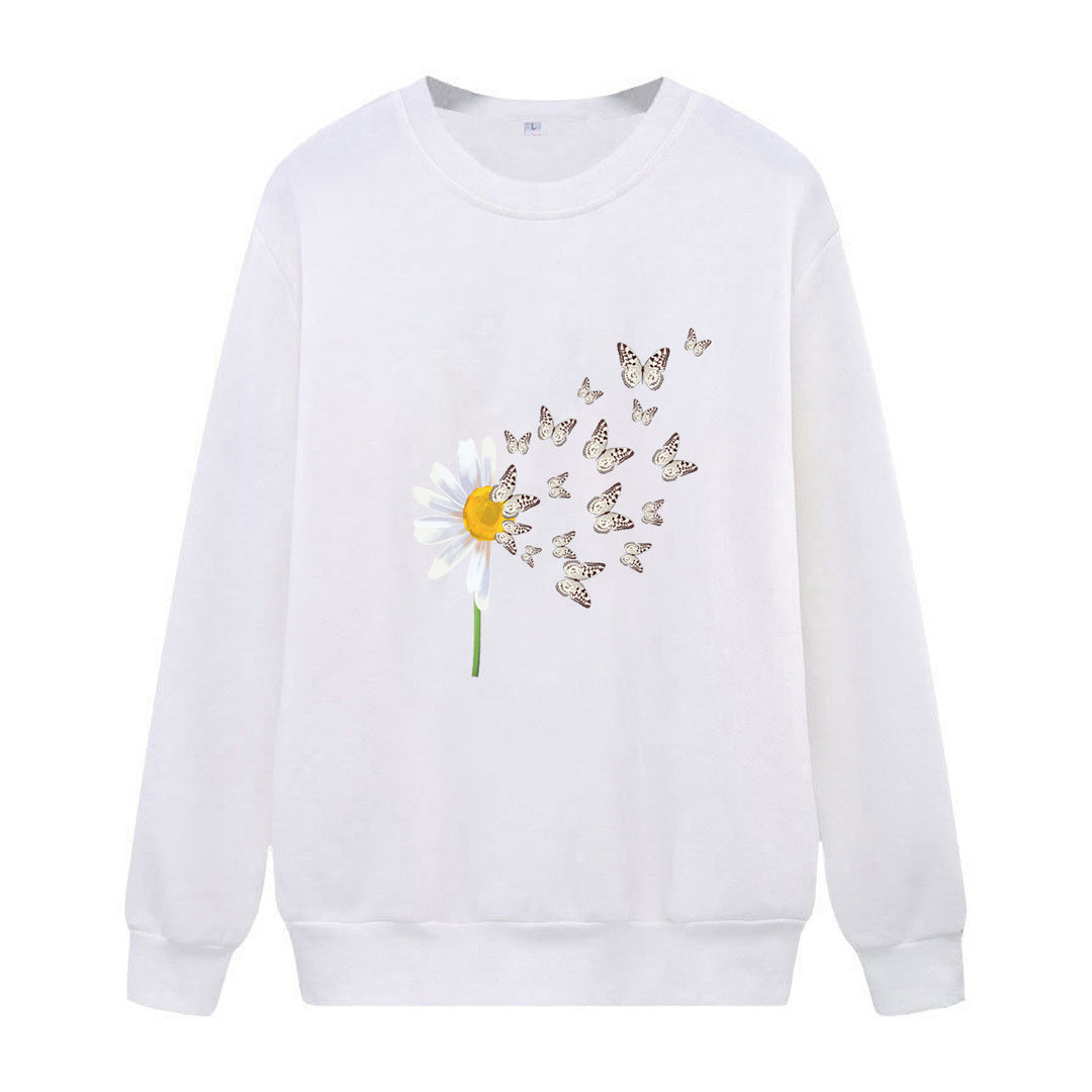 Women's sweatshirt with floral butterfly design Lisslune