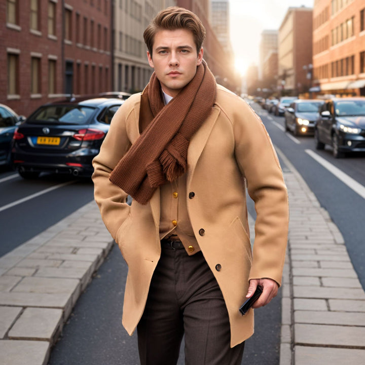 Men's casual duffle coat with stylish stand-up collar and practical pockets Lisslune