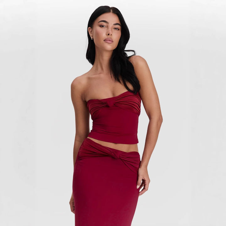 Damen Crop Top und Rock Set Lisslune