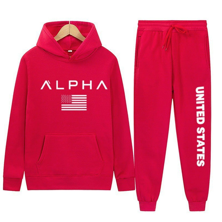 Women's hoodie and jogging pants set with creative front print and sporty cut Lisslune