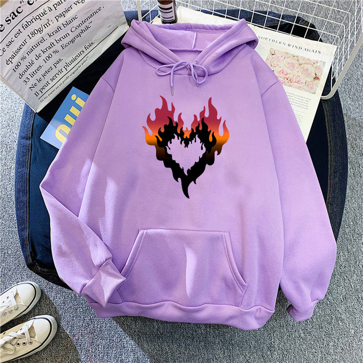 Women's hoodie with creative flame heart design Lisslune