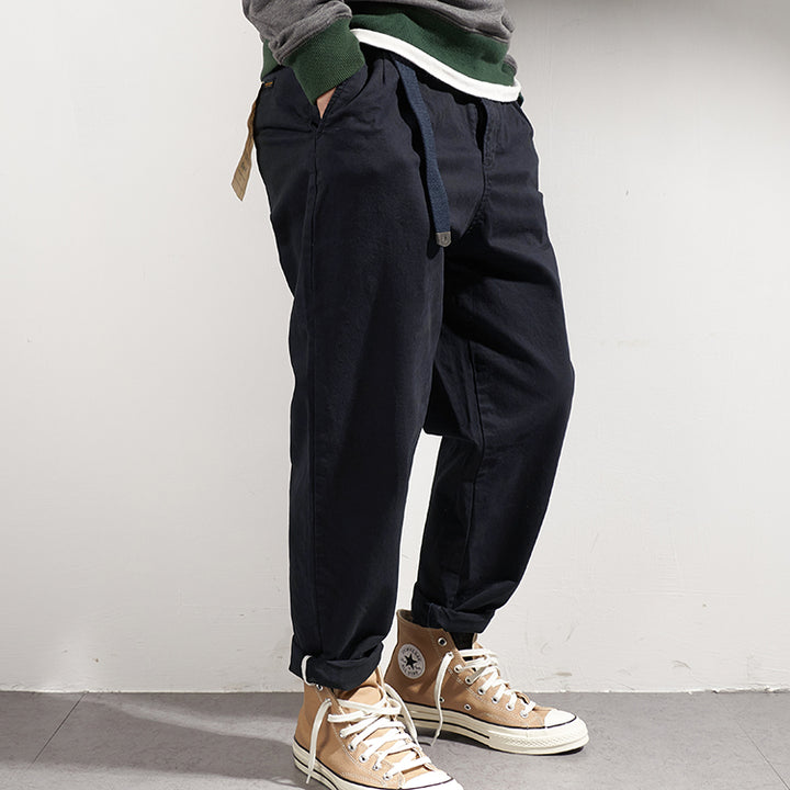 Men's casual cargo pants with adjustable waistband and deep side pockets Lisslune