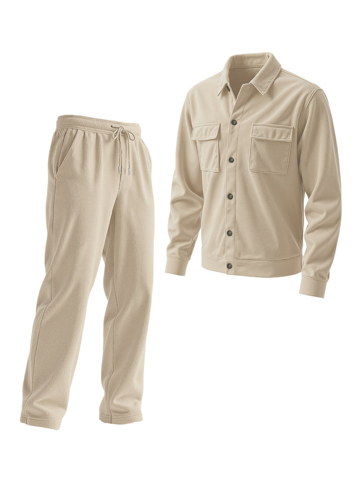 Men's casual tracksuit with textured top and elastic waistband Lisslune