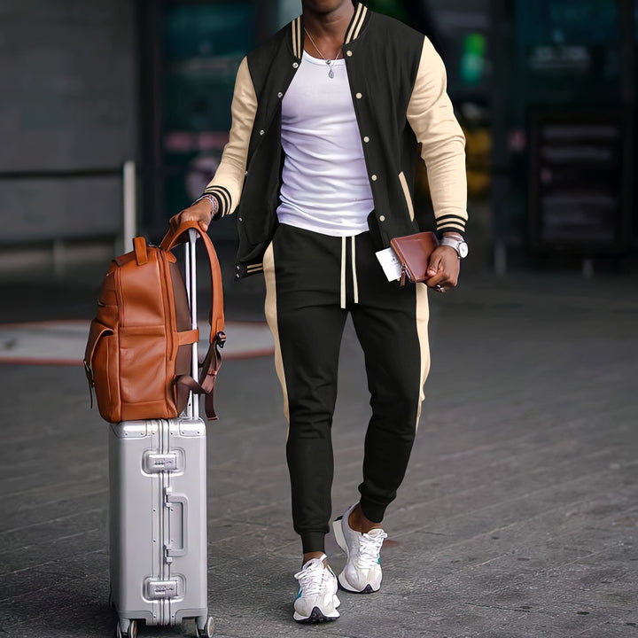 Men's sporty leisure set with bomber jacket and jogging pants Lisslune