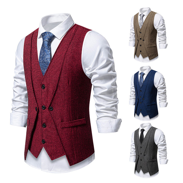 Men's Elegant Suit Vest in Classic Houndstooth Pattern Lisslune