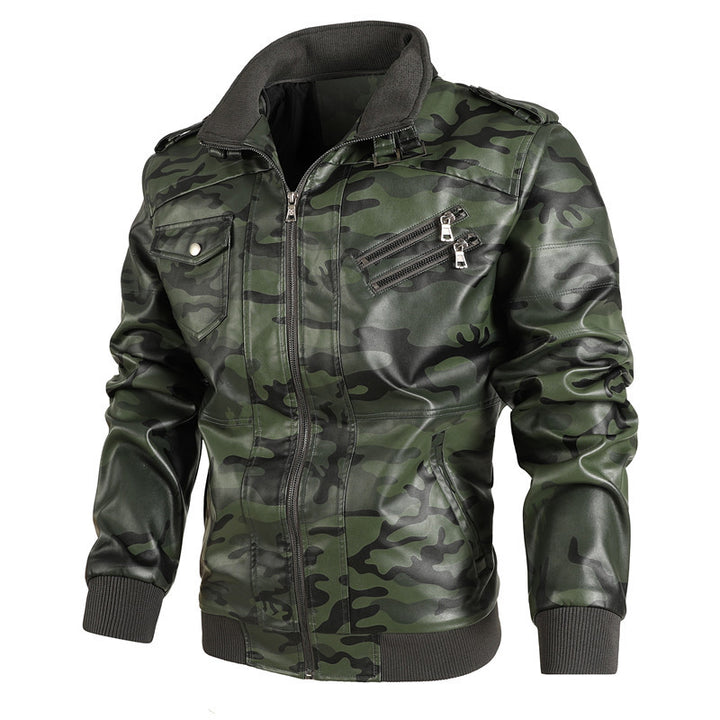 Men's camouflage leisure jacket with stylish zippered pockets Lisslune