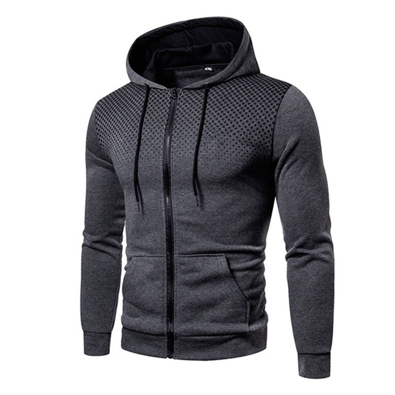 Men's sporty hoodie jacket with full zip and practical pockets Lisslune