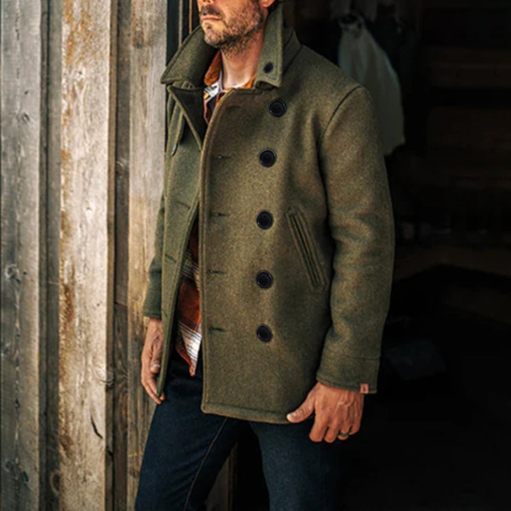 Men's elegant coat with double button placket Lisslune
